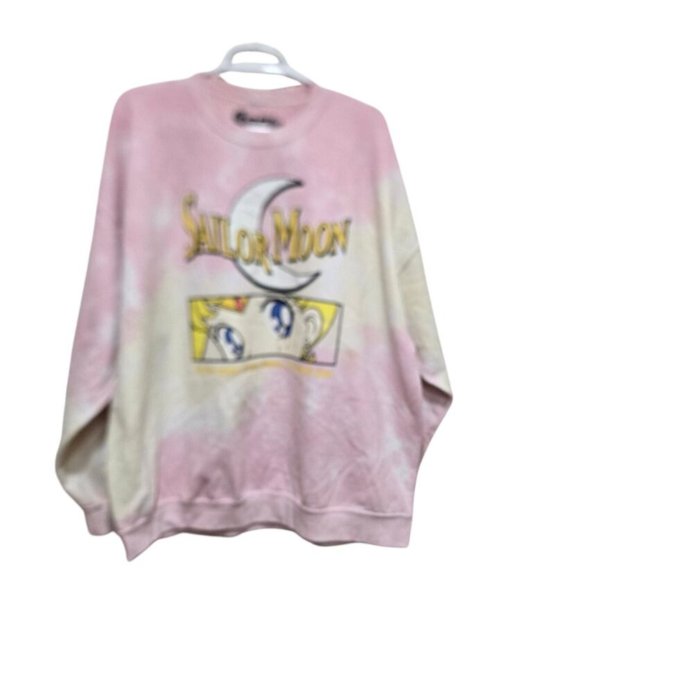 Sailor Moon Pink Tie Dye Graphic Sweatshirt XL Anime